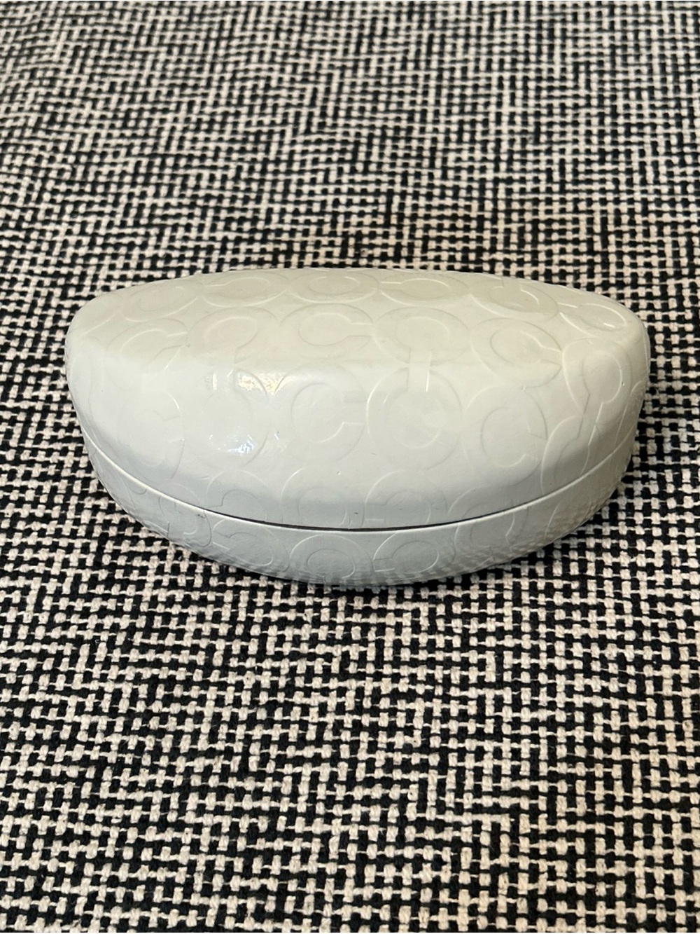 Coach Embossed Signature Sunglasses Case in Light Gray